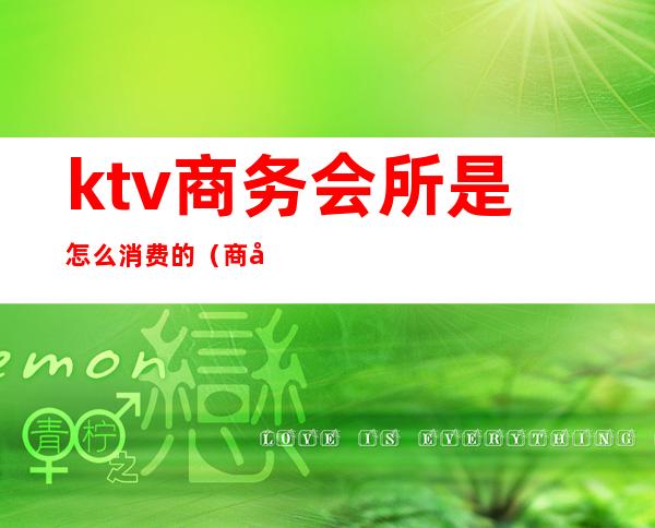 ktv商务会所是怎么消费的（商务会所ktv什么意思）