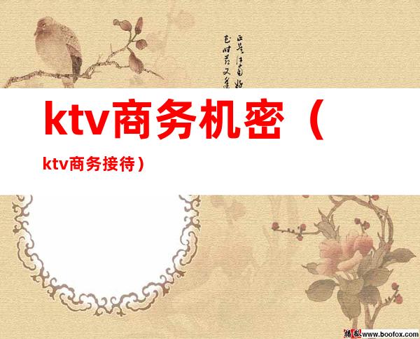 ktv商务机密（ktv商务接待）