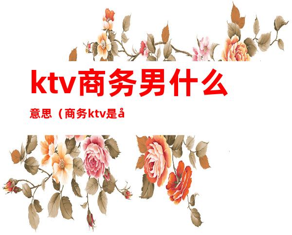 ktv商务男什么意思（商务ktv是啥意思）