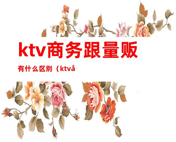 ktv商务跟量贩有什么区别（ktv商务和量贩）