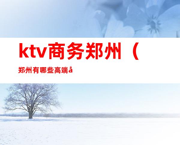 ktv商务郑州（郑州有哪些高端商务KTV）