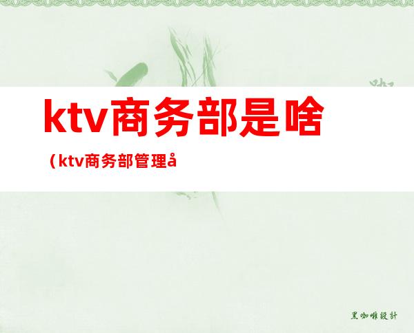 ktv商务部是啥（ktv商务部管理制度）