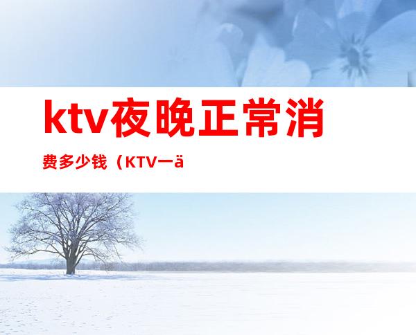 ktv夜晚正常消费多少钱（KTV一个晚上多少钱）