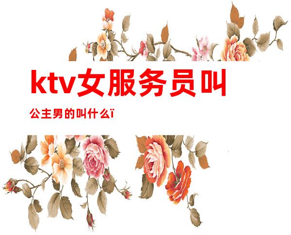 ktv女服务员叫公主男的叫什么（ktv的女的叫公主,男的叫什么）