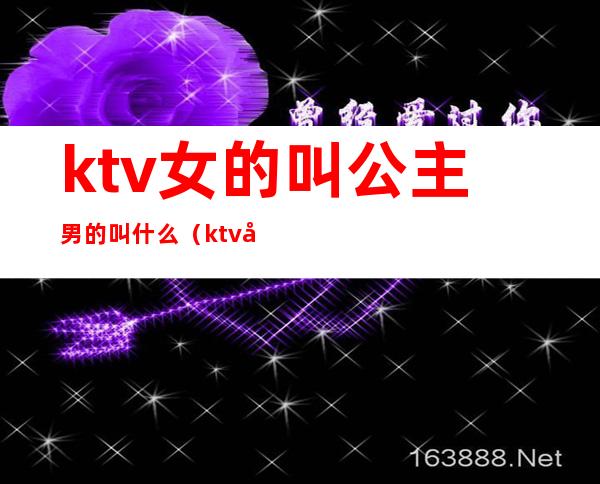 ktv女的叫公主男的叫什么（ktv公主是男的还是女的）