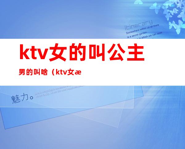 ktv女的叫公主男的叫啥（ktv女服务员叫公主男的叫什么）