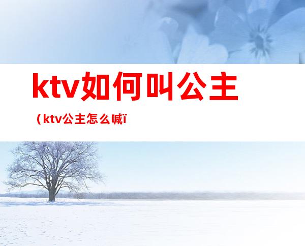 ktv如何叫公主（ktv公主怎么喊）