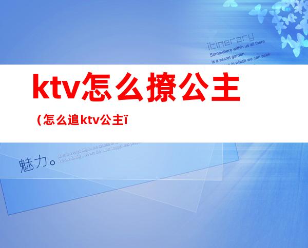 ktv怎么撩公主（怎么追ktv公主）