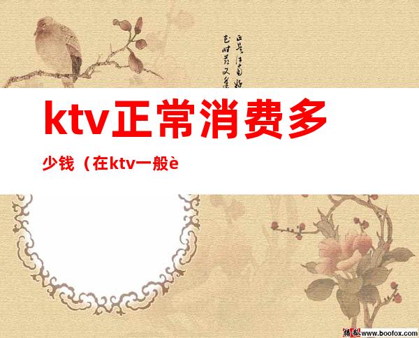 ktv正常消费多少钱（在ktv一般要消费多少）