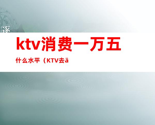 ktv消费一万五什么水平（KTV去一次5000多）