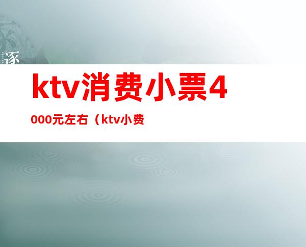 ktv消费小票4000元左右（ktv小费400是什么服务）