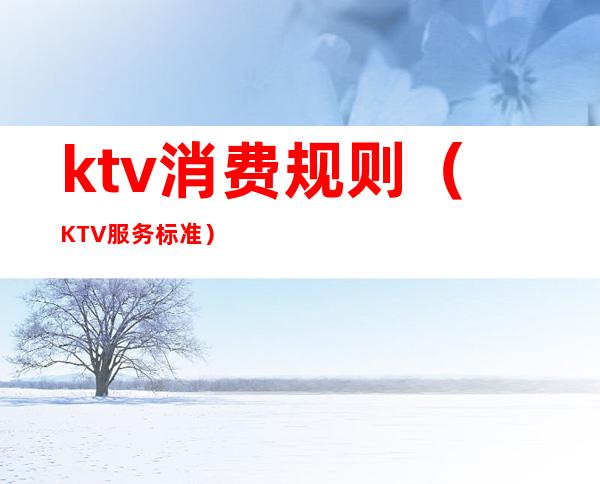 ktv消费规则（KTV服务标准）