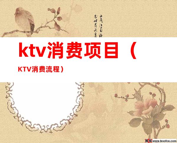 ktv消费项目（KTV消费流程）