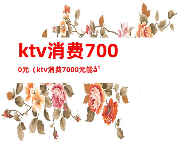 ktv消费7000元（ktv消费7000元能干嘛）