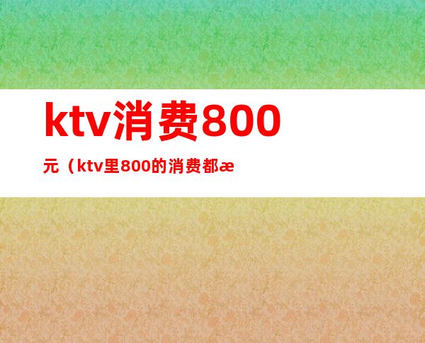 ktv消费800元（ktv里800的消费都有什么服务）