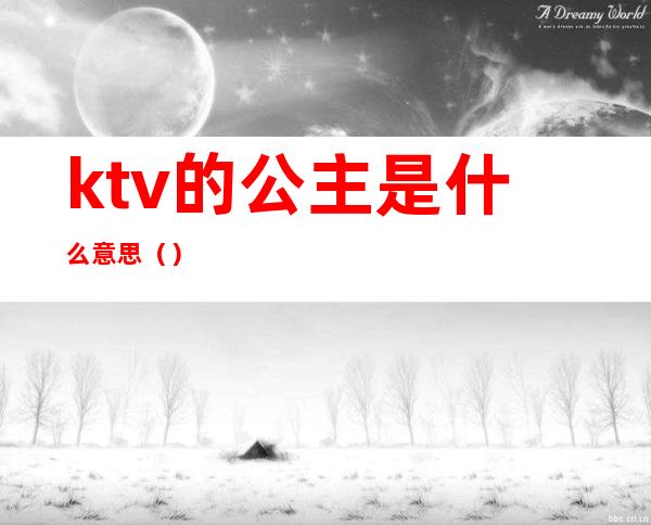 ktv的公主是什么意思（）