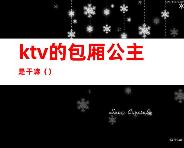 ktv的包厢公主是干嘛（）