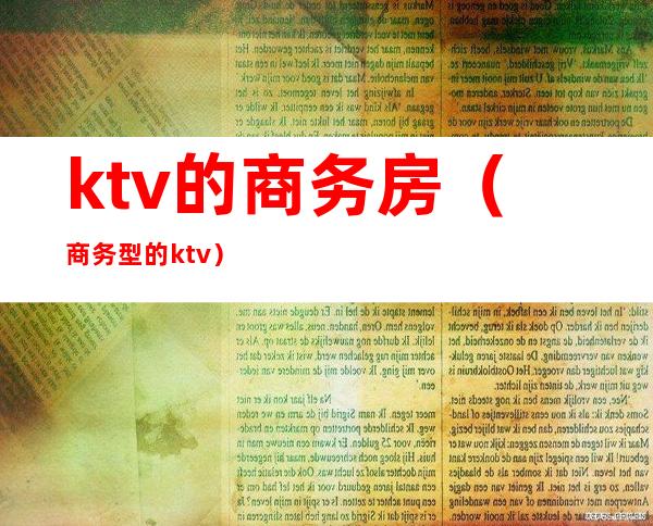 ktv的商务房（商务型的ktv）