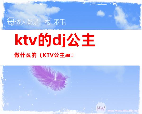 ktv的dj公主做什么的（KTV公主是做什么的）