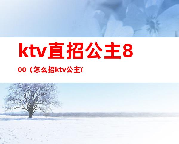 ktv直招公主800（怎么招ktv公主）