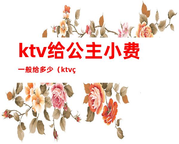 ktv给公主小费一般给多少（ktv的公主一般给多少钱一个月）