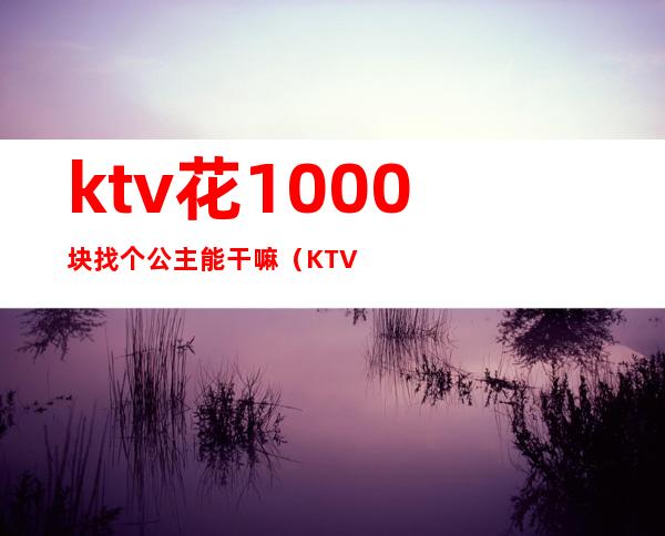 ktv花1000块找个公主能干嘛（KTV找公主多少钱）