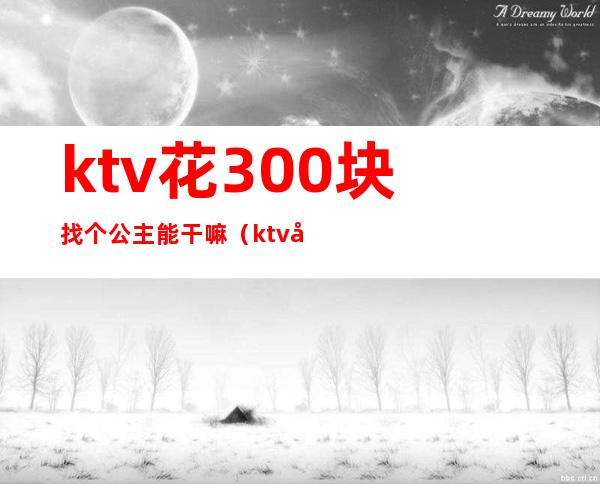 ktv花300块找个公主能干嘛（ktv公主300元小费能做什么）