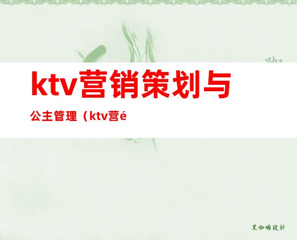 ktv营销策划与公主管理（ktv营销跟公主有什么区别）