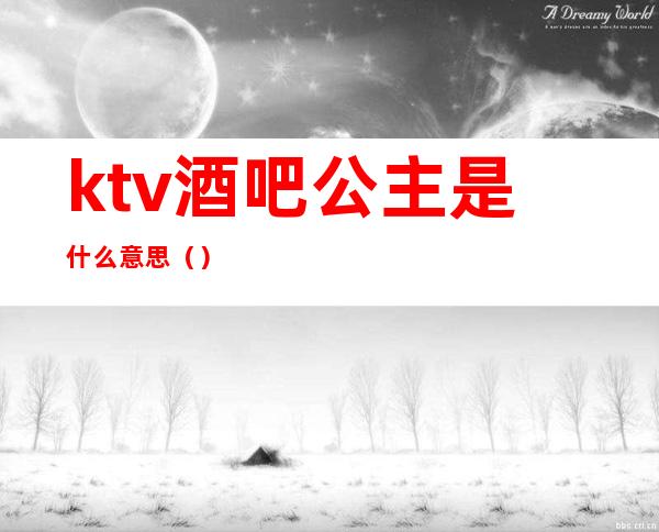 ktv酒吧公主是什么意思（）