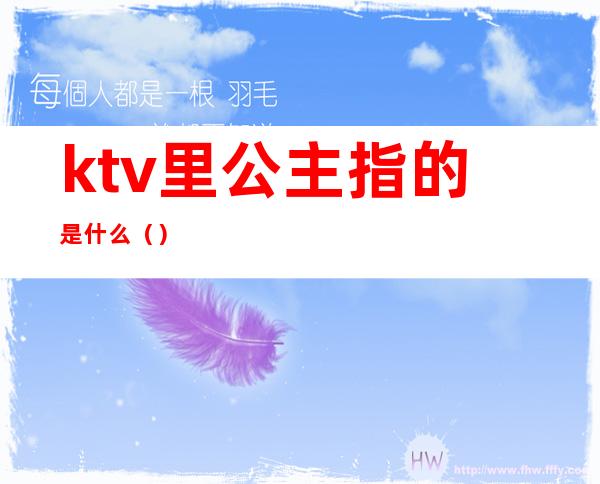 ktv里公主指的是什么（）