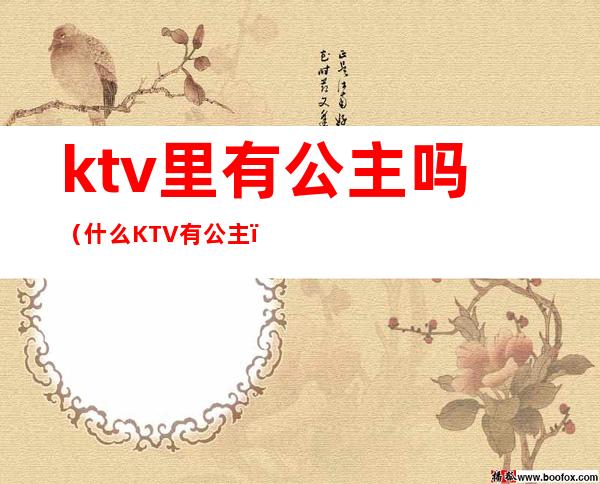 ktv里有公主吗（什么KTV有公主）