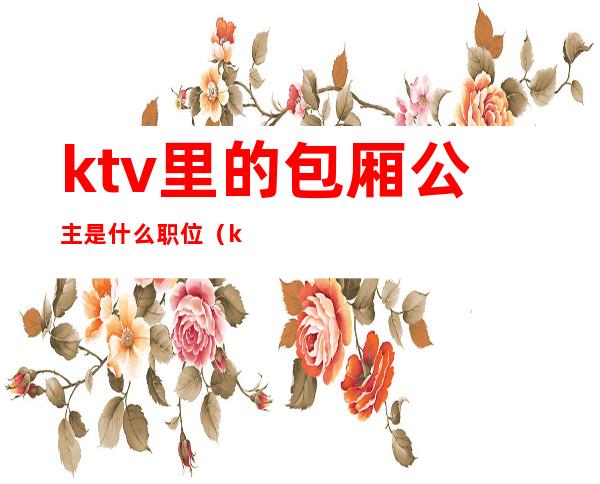 ktv里的包厢公主是什么职位（ktv带公主的头是啥职位）