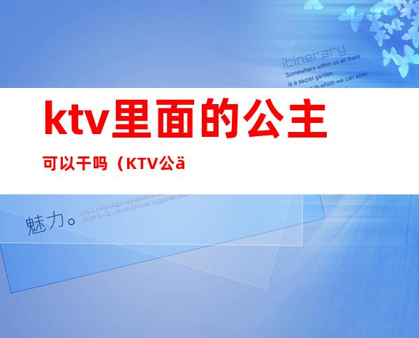 ktv里面的公主可以干吗（KTV公主能干什么）