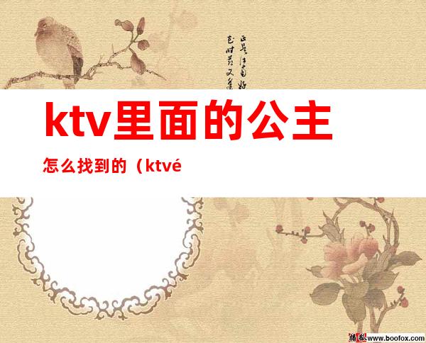 ktv里面的公主怎么找到的（ktv里面有公主吗）