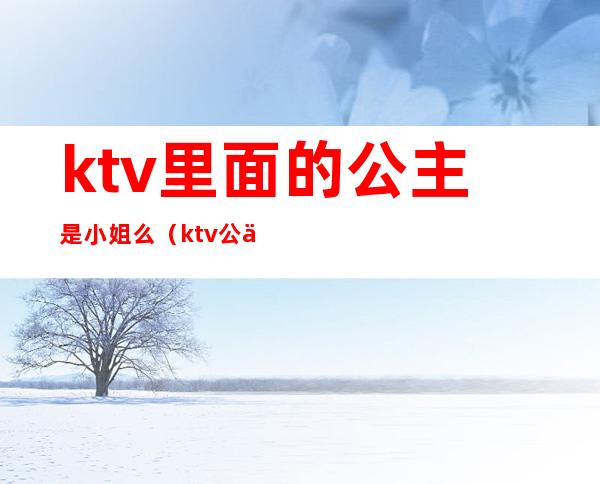 ktv里面的公主是小姐么（ktv公主是干嘛的?）