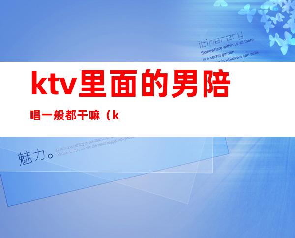 ktv里面的男陪唱一般都干嘛（ktv男陪唱主要做什么）