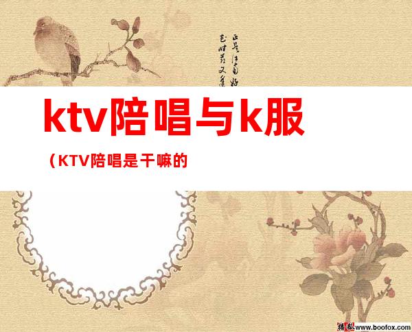 ktv陪唱与k服（KTV陪唱是干嘛的）