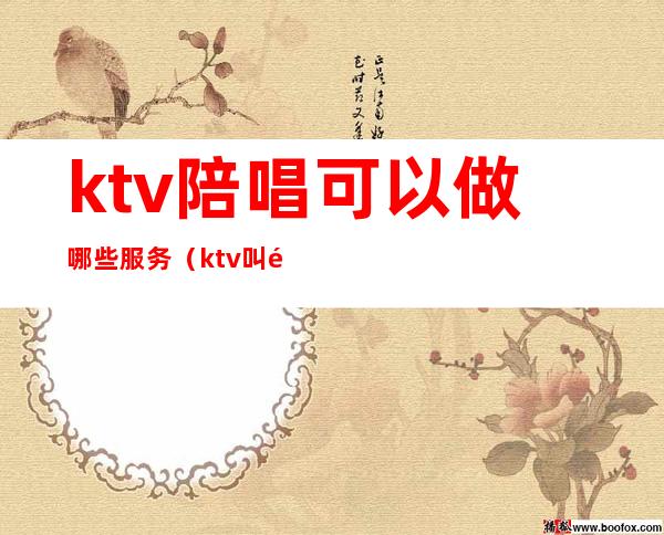 ktv陪唱可以做哪些服务（ktv叫陪唱能做什么）