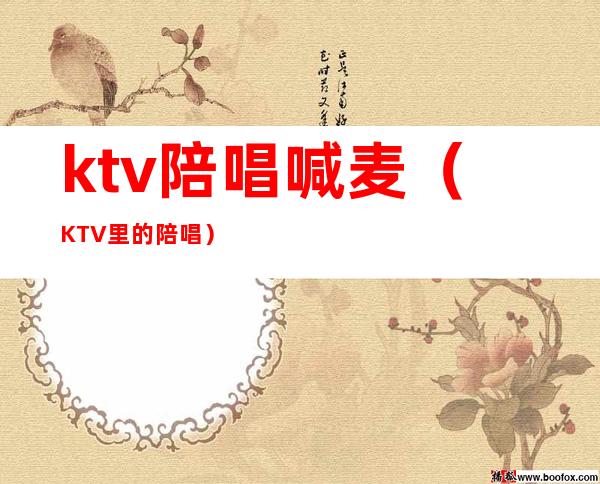 ktv陪唱喊麦（KTV里的陪唱）