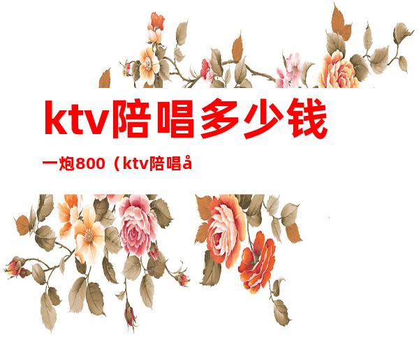 ktv陪唱多少钱一炮800（ktv陪唱多少钱一个）