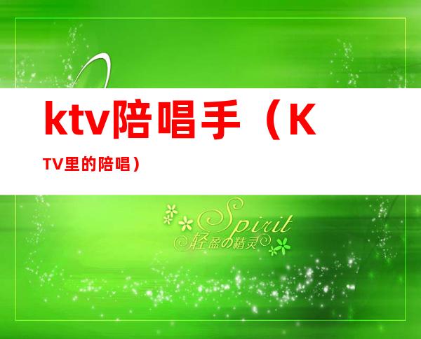 ktv陪唱手（KTV里的陪唱）