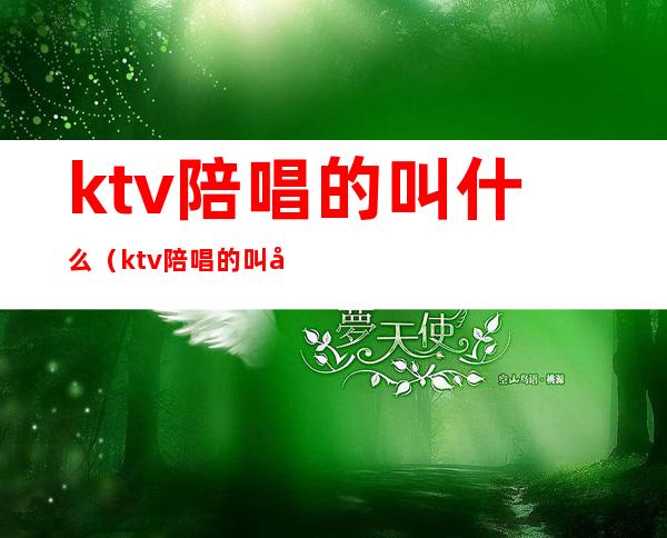 ktv陪唱的叫什么（ktv陪唱的叫啥）