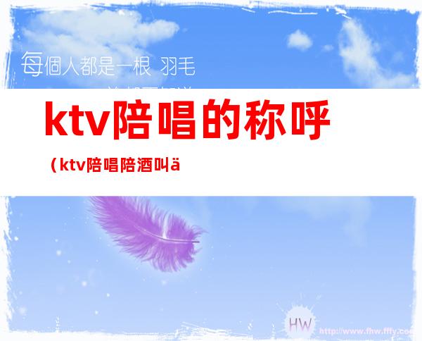 ktv陪唱的称呼（ktv陪唱陪酒叫什么）