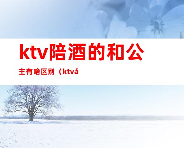 ktv陪酒的和公主有啥区别（ktv公主和服务员的区别）