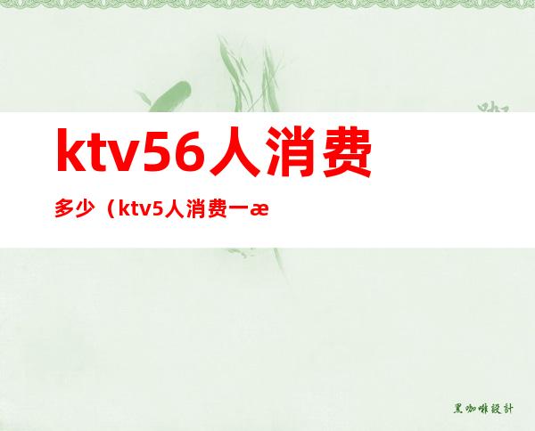 ktv56人消费多少（ktv5人消费一次大概多少钱）