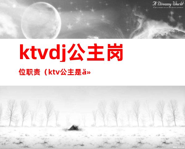 ktvdj公主岗位职责（ktv公主是什么工作内容）