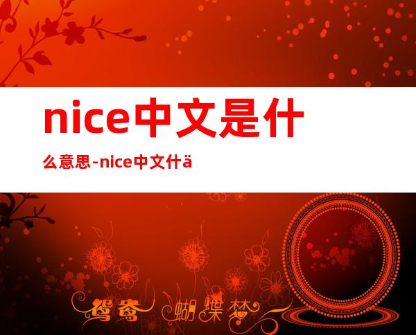 nice中文是什么意思-nice中文什么意思