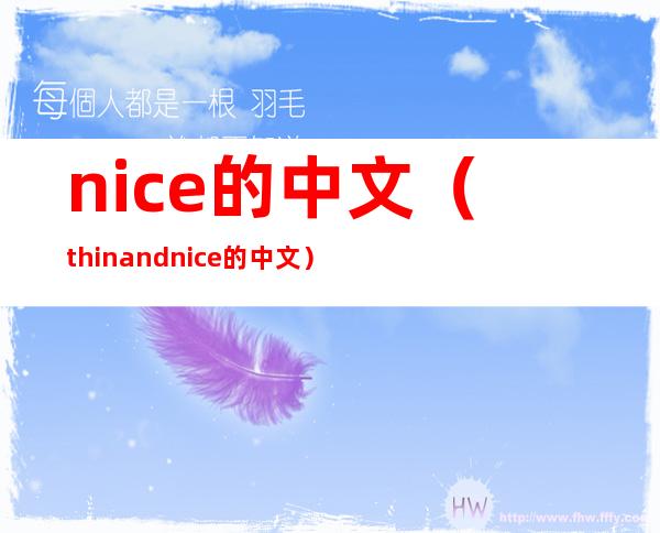 nice的中文（thinandnice的中文）