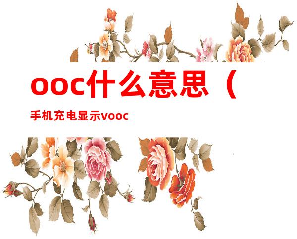 ooc什么意思（手机充电显示vooc什么意思）