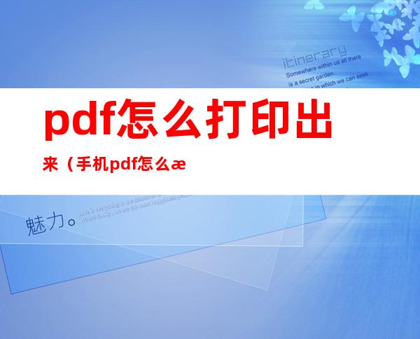 pdf怎么打印出来（手机pdf怎么打印出来）